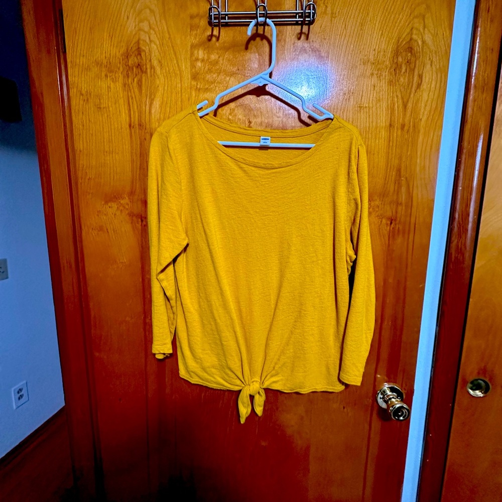 Yellow crop top sweater